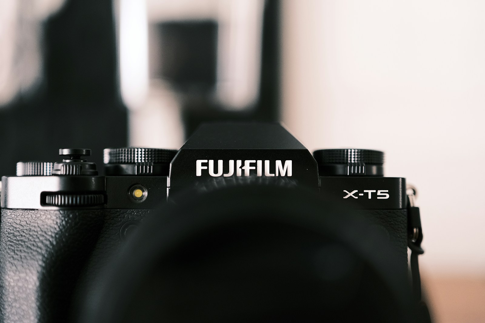 a close up of a camera on a table