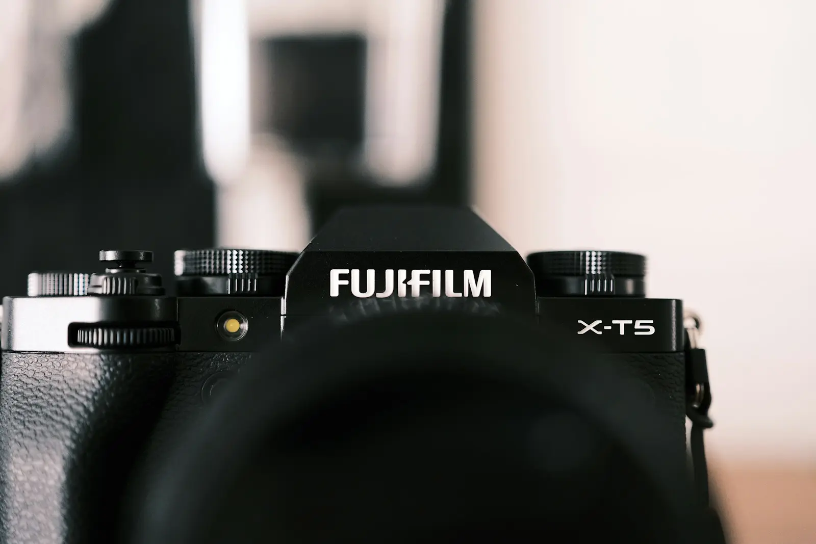 a close up of a camera on a table